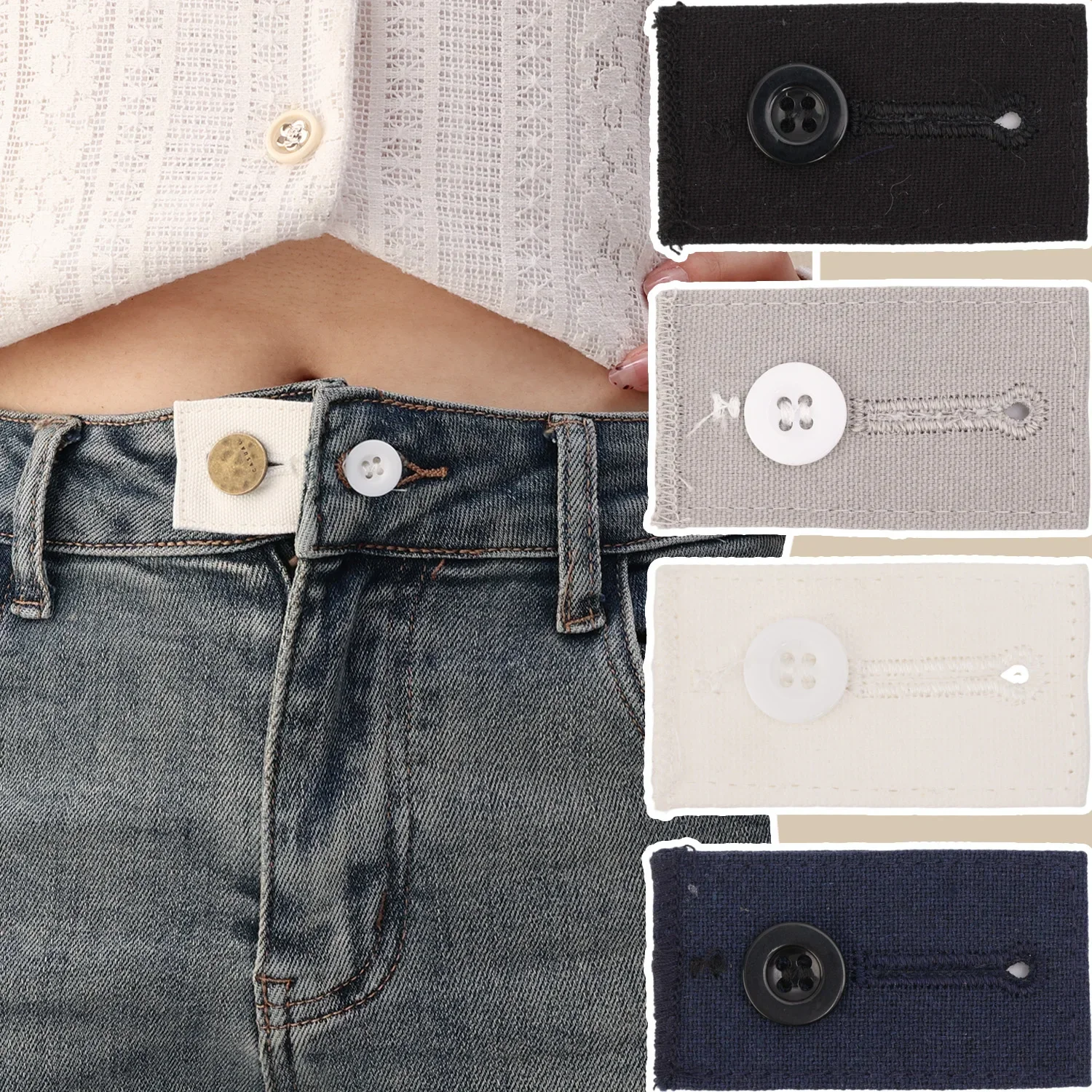 New Jeans Waist Extension Buckle Unisex Waistband Button Pant Elastic Extender Button Waist Belt Adjustable Extension Buckle