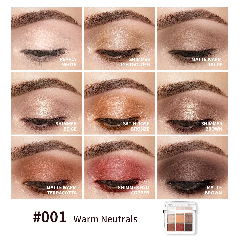 พาเลตต์อายแชโดว์ 9 เฉดสีโทนเอิ - Beauty Makeup Eyeshadow Palette บทวิจารณ์และราคา
