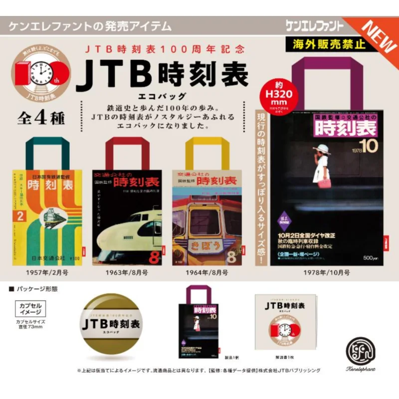 Japón Kenelephant Gashapon cápsula juguete Jtb calendario bolsa de compras bolsa cerrada práctica