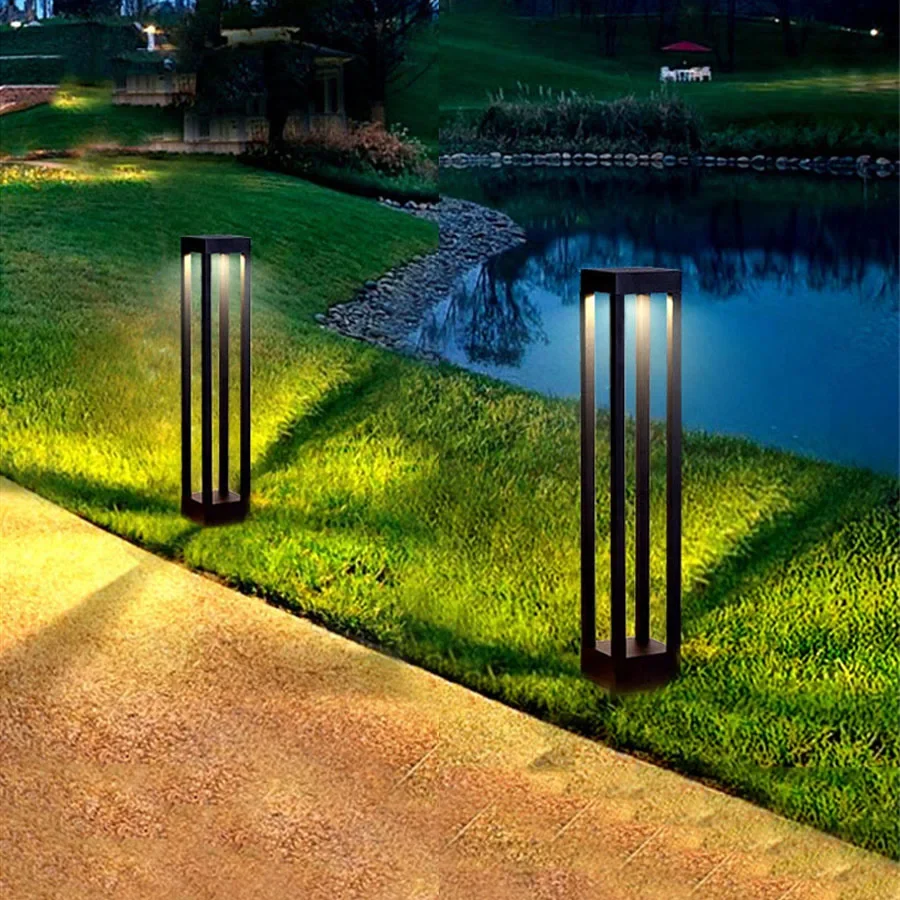 Imagem -03 - Luz de Coluna Exterior de Alumínio Lâmpada de Poste Exterior Ip54 Impermeável Lanterna Exterior Luz da Coluna Paisagem Quadrada Bollard Light 10w