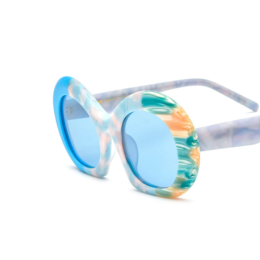 

Top-notch New Trendy Men Women Oval Cat Eye Style Sunglasses Thick Acetate Colorful Frame High Quality Fashion Lenses