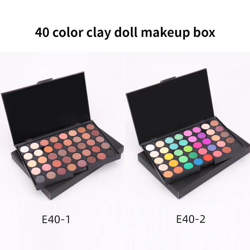 40 Colors Clay Powder Makeup Box Doll Soft Clay Powder Palette Eye Shadow Blush Coloring Polymer Clay Tools