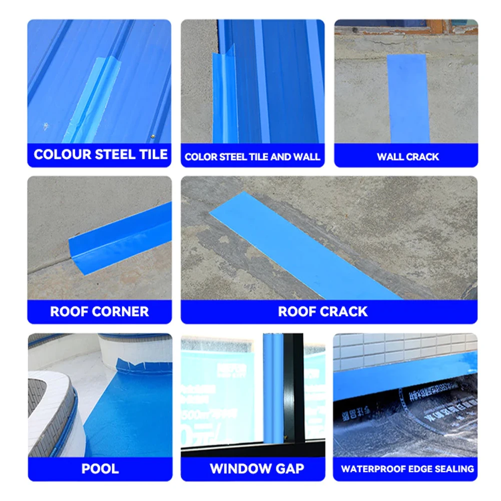 Roof Waterproof Tape Strong Adhesion Heat Insulated Sealing Tape Leakproof Self-Adhesive Tape Anti Crack Fix Tape for Wall Roof