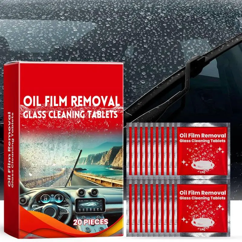 Wiper Fluid Tablets Oil Film Cleaner Glass Wiper Windshield Washer Safe Window Glass Cleaner Effervescent Wiper Tablet For