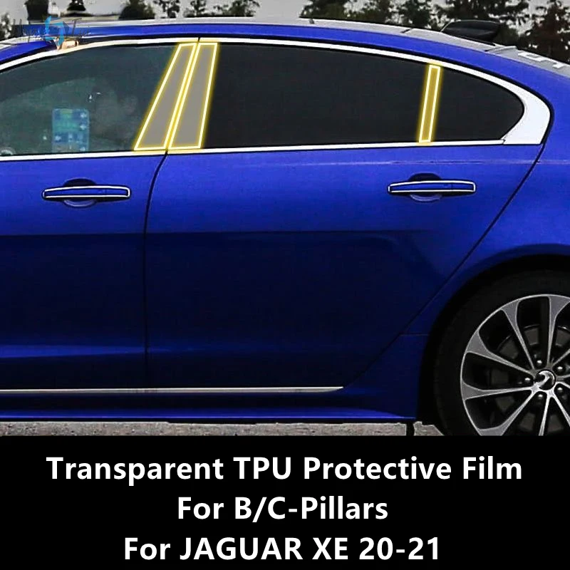 

For JAGUAR XE 20-21 B/C-Pillars Transparent TPU Protective Film Anti-scratch Repair Film Accessories Refit