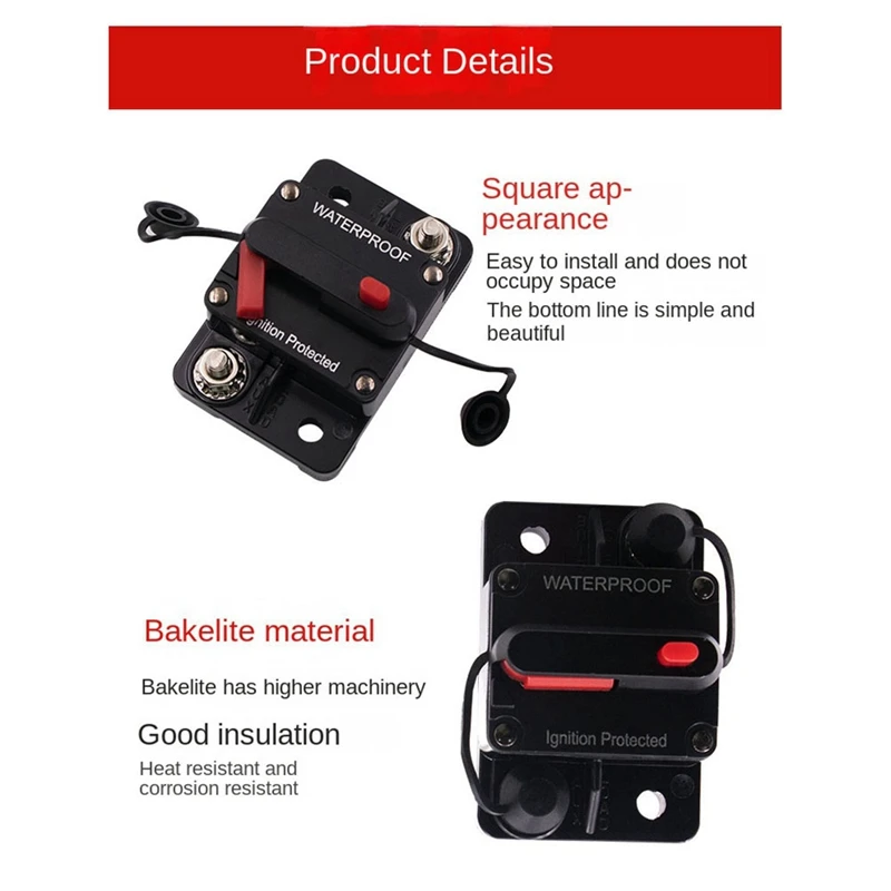 60A AMP Circuit Breaker Fuse Reset 12-24V DC Car Boat Auto Waterproof Fuse Box Fuse Car Fusibles-A56M