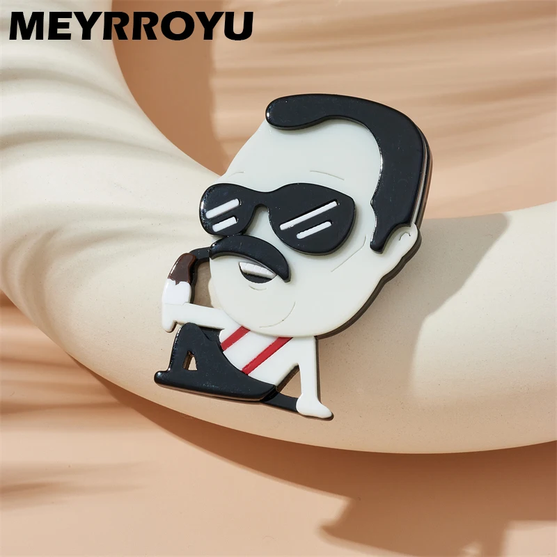 MEYRROYU Sunglasses Man Brooches Children's Stylish Acrylic Material Lovely Badge Party Gift Cartoon Pin Accessory Jewelry Брошь