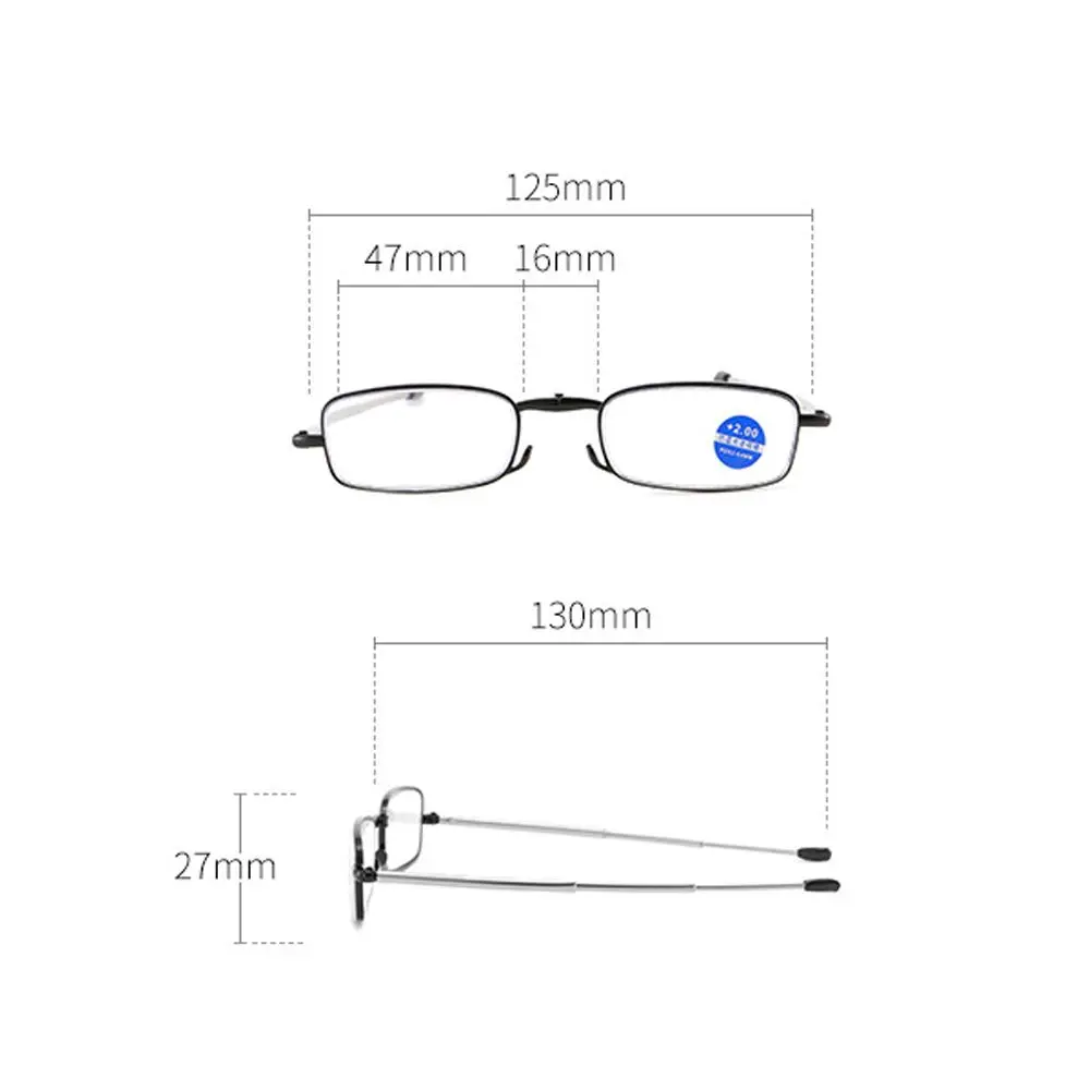 Lunettes de lecture unisexes, monture métallique ultralégère, Portable, presbytes, soins de la Vision, + 1.0 ~ + 4.0, 1 pièce