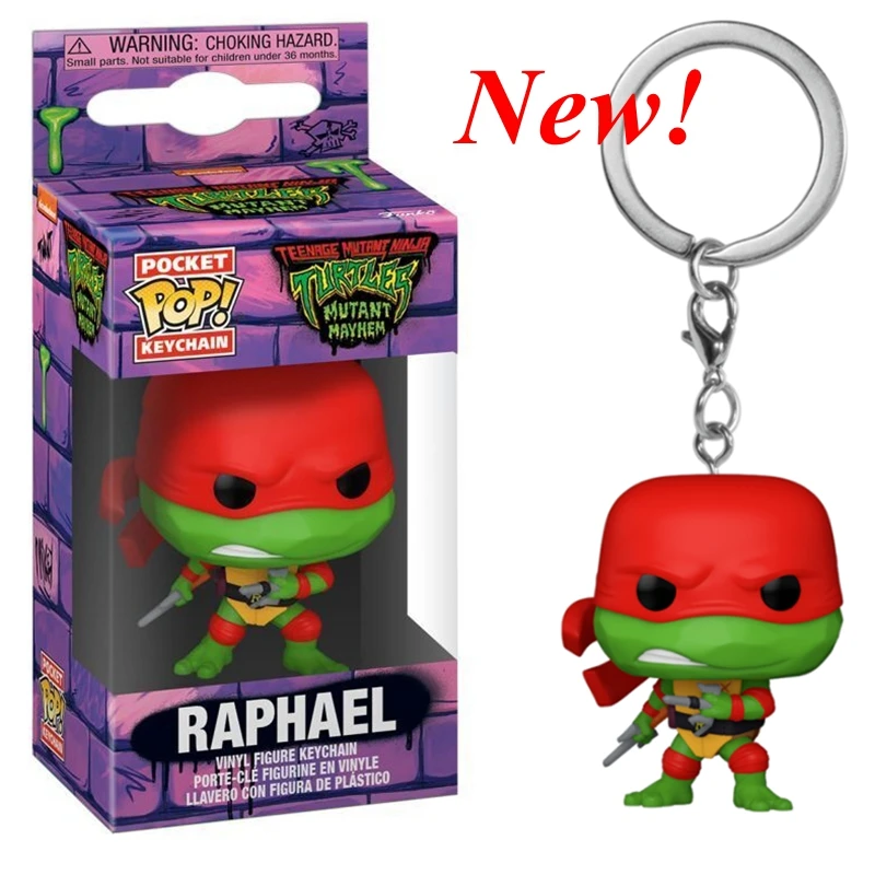 New 8 Styles Funko Pop Keychains Turtles Michelangelo Leonardo Donatello Raphael Action Figure Toys Accessories Keychain Gift