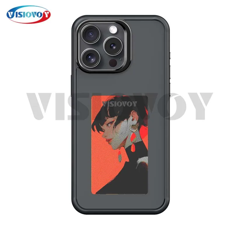 

Smart NFC Phone Cases For iphone 15 14 13 Pro Max DIY 4 Color E ink Screen Phone Cover Couples Photo Funda Anime Characters Casa