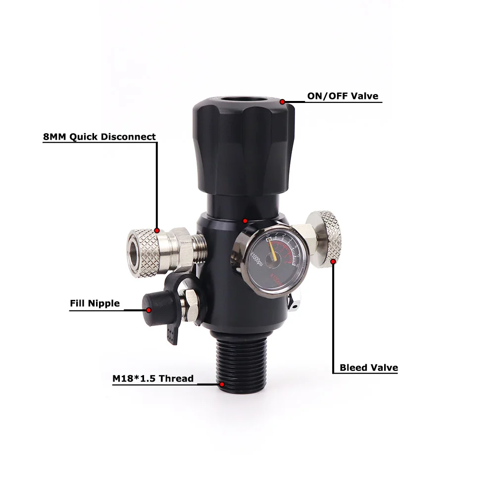 4500Psi 300Bar HPA Compressed Air Tank Charging Valve & DIN Valve Scuba Filling Station With Dual Gauge Quick Disconnect Coupler
