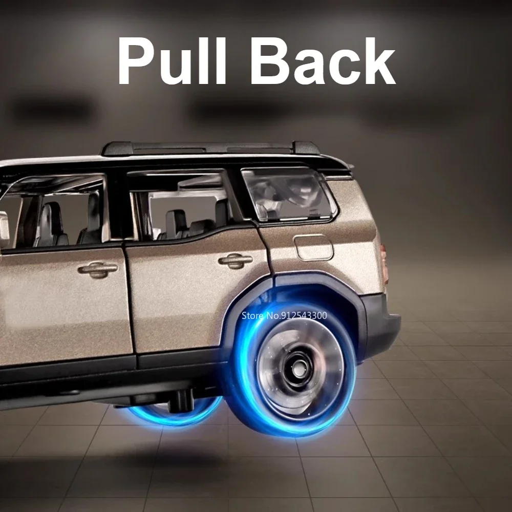 체중계 1:32 프라도 장난감 자동차 모델, 합금 다이캐스트, 6 도어 오픈 라이트 사운드, 풀 백 오프로드 SUV 모델, 어린이 크리스마스 날 선물