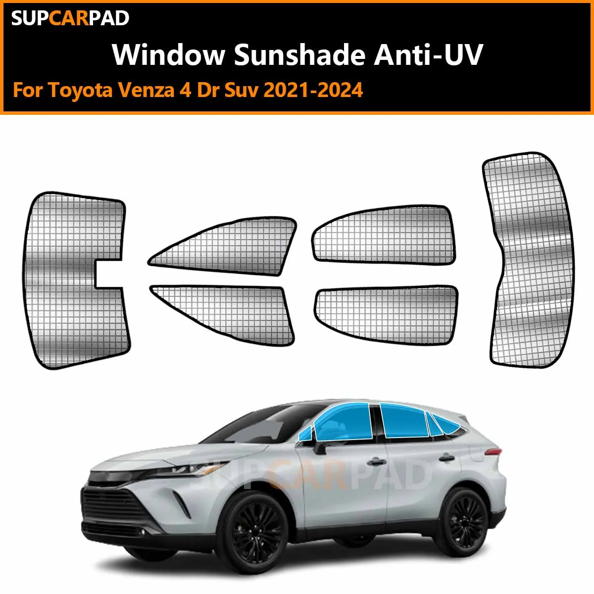 

For Toyota Venza 4 Dr Suv 2021-2024 Custom Car Window Sunshade Anti-UV Car Sun Window Visors Sunshade Covers Accessories