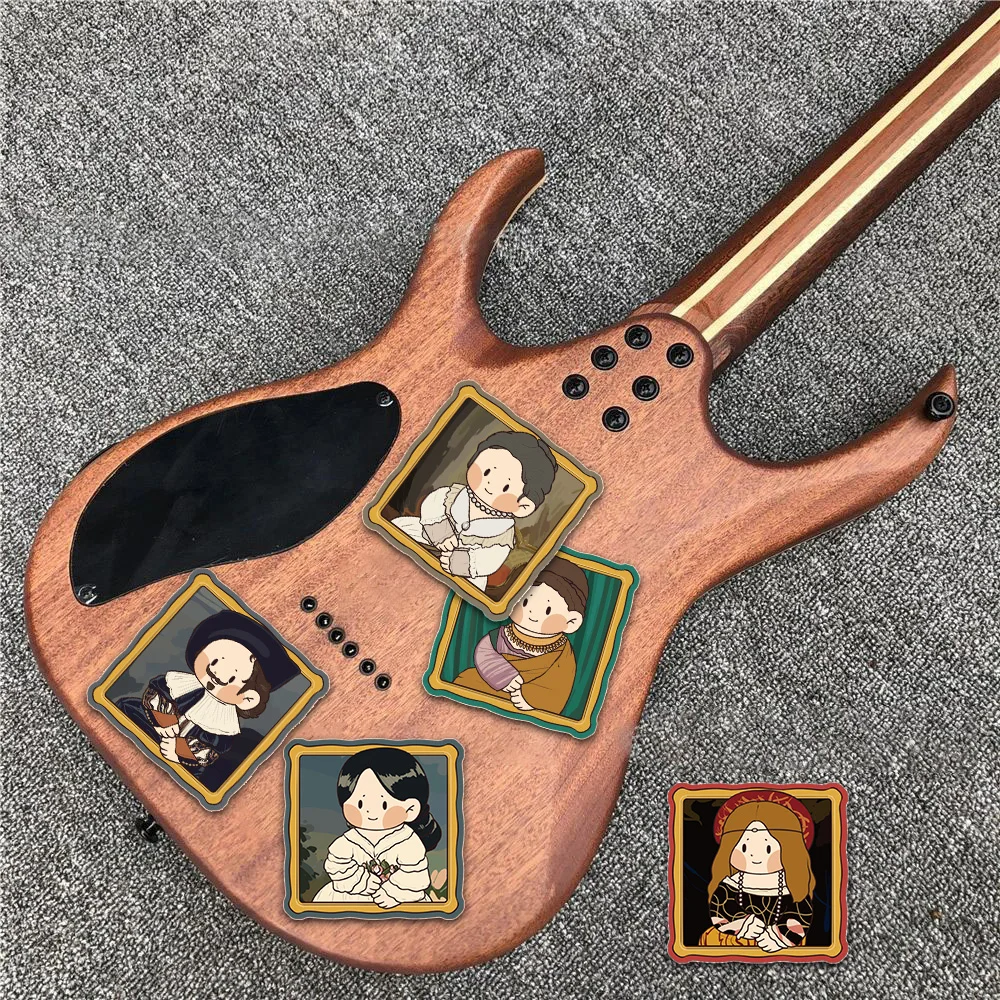 50 قطعة كارتون لطيف Q طبعة اللوحة العالمية الشهيرة الكتابة على الجدران ملصقات جراب هاتف الغيتار سكيت ملصقات ديكور مقاومة للماء