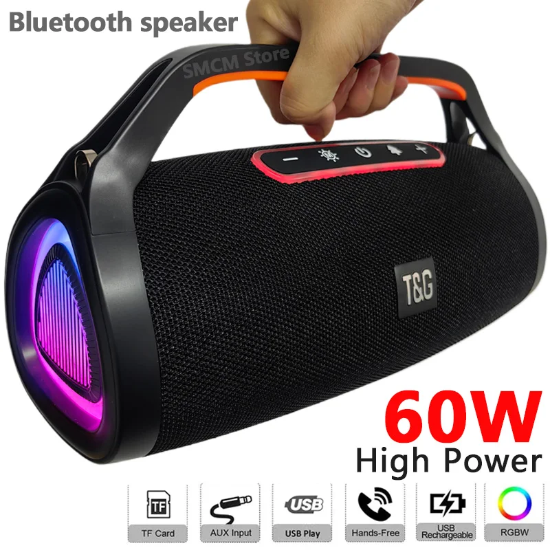 TG417 60W High Power caixa de som Bluetooth Speaker Waterproof Portable Column For PC Computer Speakers Subwoofer Music Center