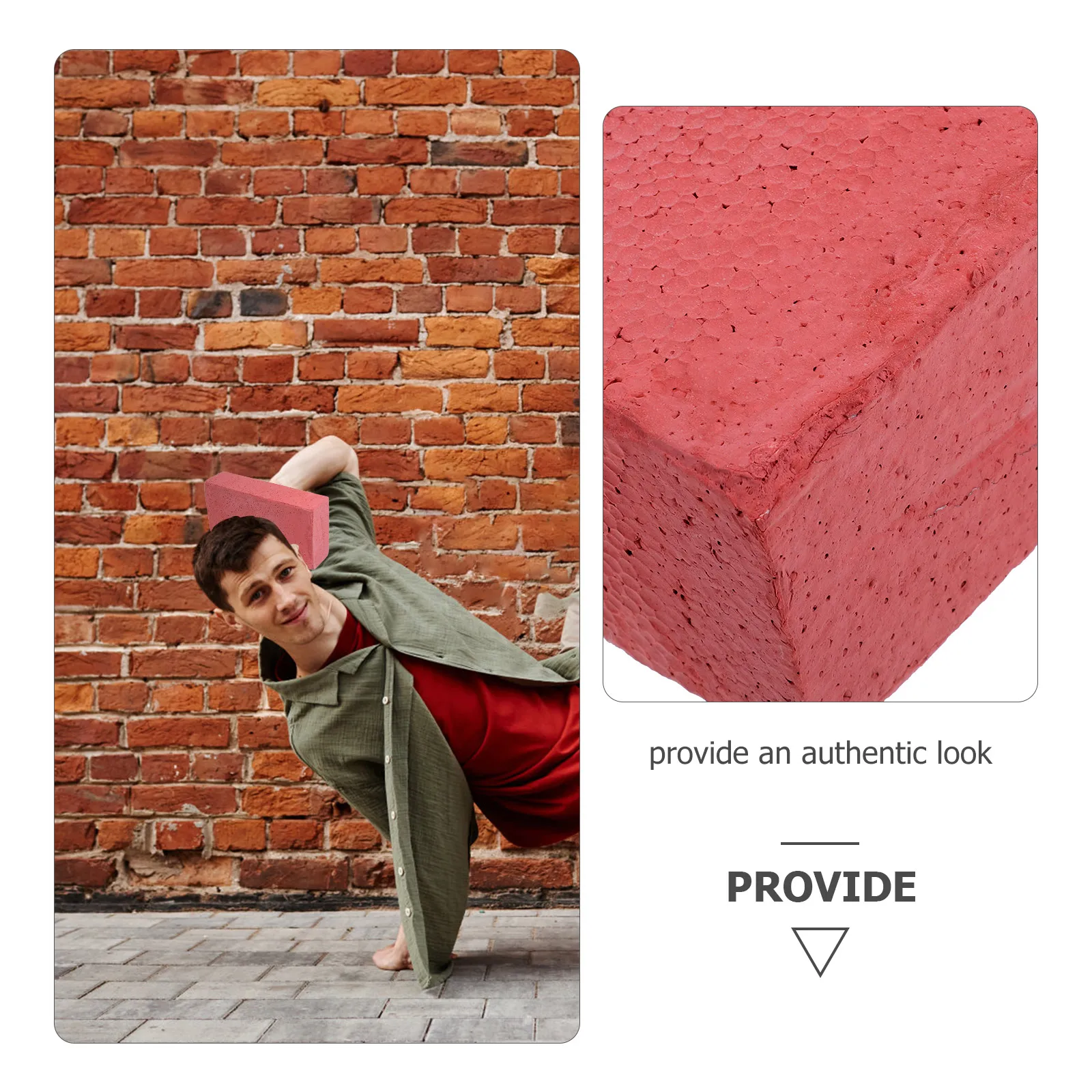 

4 шт., реалистичный ломаемый пенопластовый кирпич, легкий реквизит для выступления на сцене, трюк на Хэллоуин, искусственный кирпичный блок для комедии