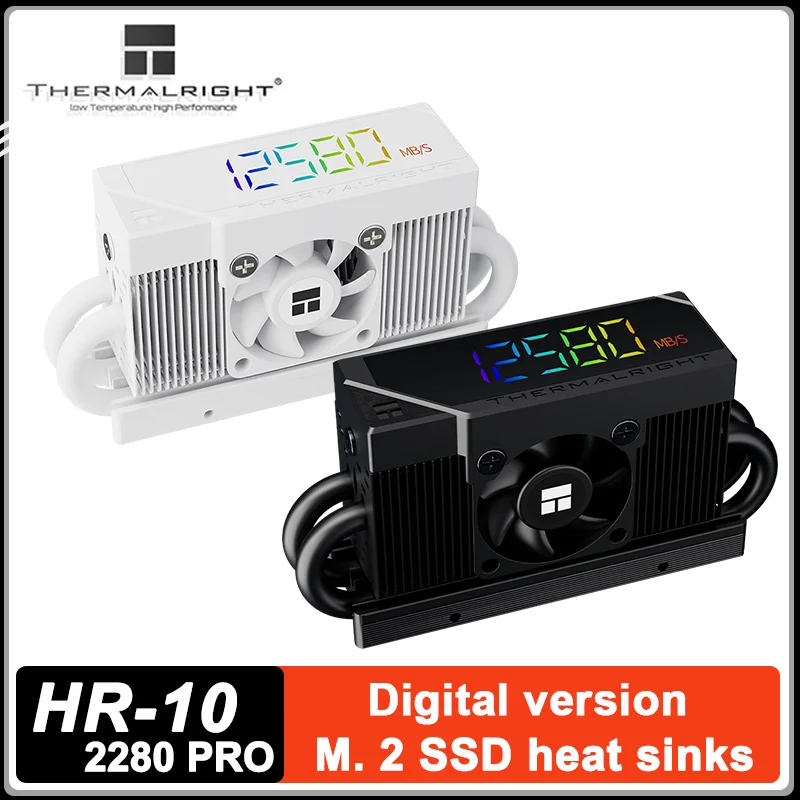 

Thermalright HR-10 2280 PRO Digital Display M.2 SSD Heat sink Solid state drive Radiator Black White