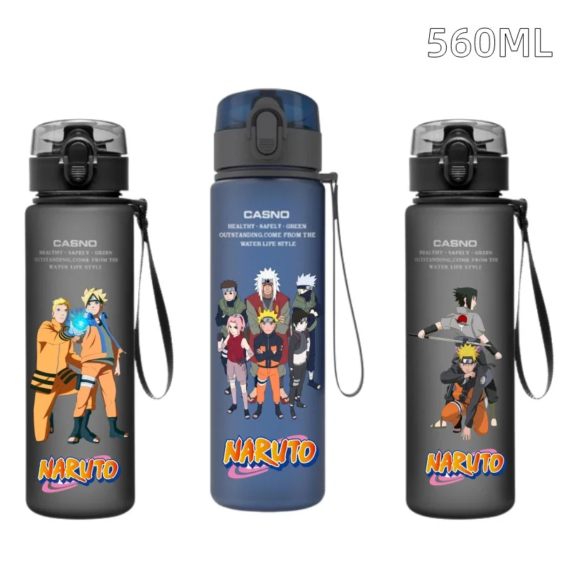 

New 560ML Naruto Water Cup Large Capacity Anime Cartoon Portable Plastic Water Bottles Drinking Water Cup Student Festival Gift