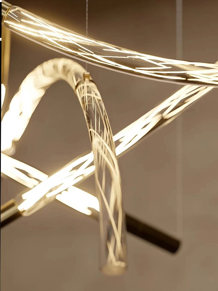 Einfache Kunst Arc Glas Streifen Wohnzimmer Lichter Hängen Lampe Italienische Minimal Design Decke Led Lange Bar Beleuchtung Dekor Kronleuchter
