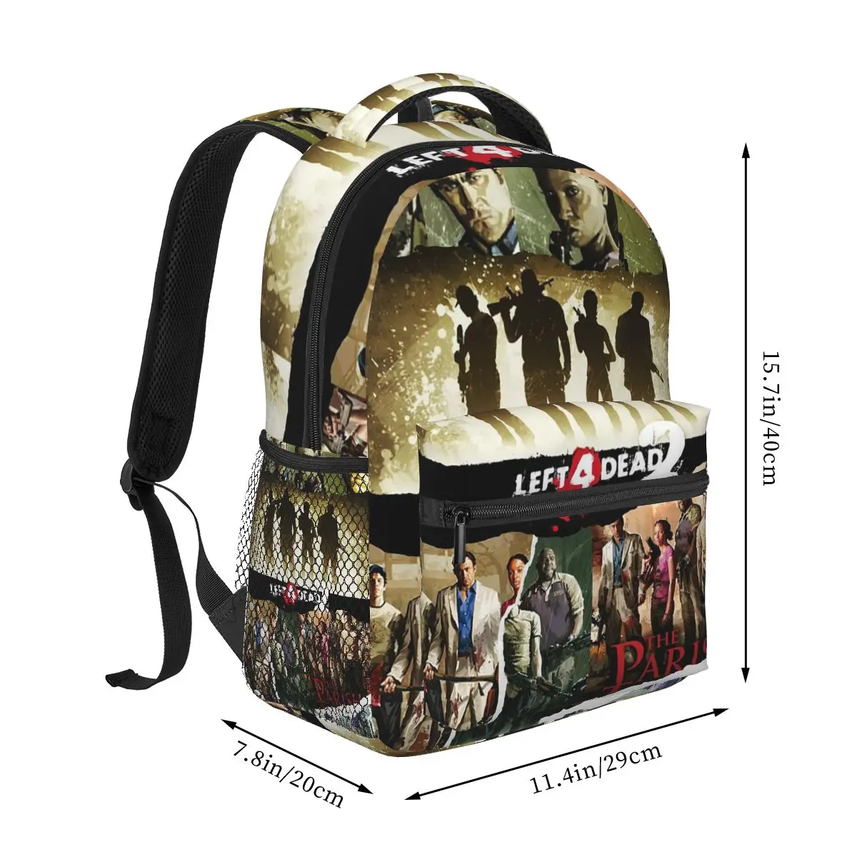 Left 4 Dead 2 Valve Zombie Shooter Video Game Backpack Student Boys Girls BookBag Kids School Bag Shoulder Bags for Men Women