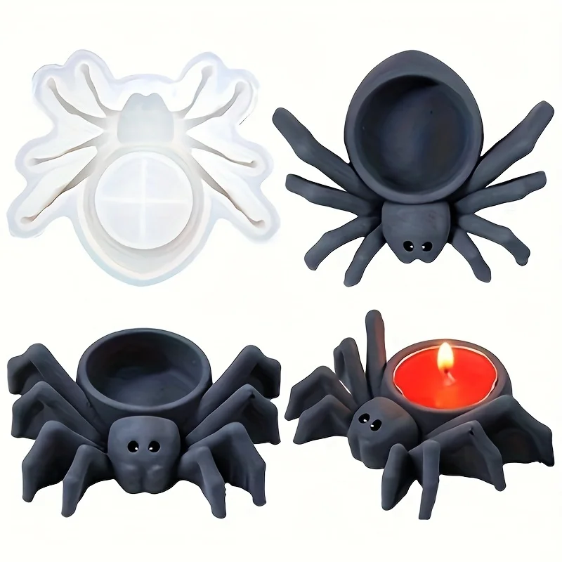 Silicone Mold for Spider Candles, Perfect for Creating Scented Candle Holders And Halloween-Themed Home Decor Using Plaster And Glue