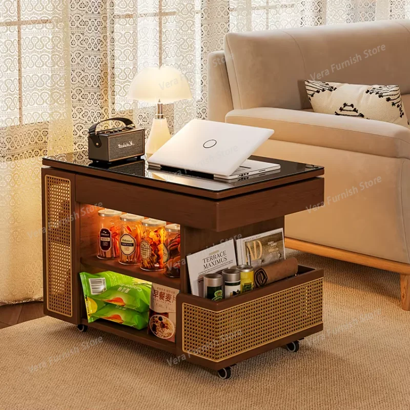 

Modern Vintage Trendy Coffee Table Minimalist Storage Multifunctional Center Table Storage Design Furniture De Centro Sala FYCT