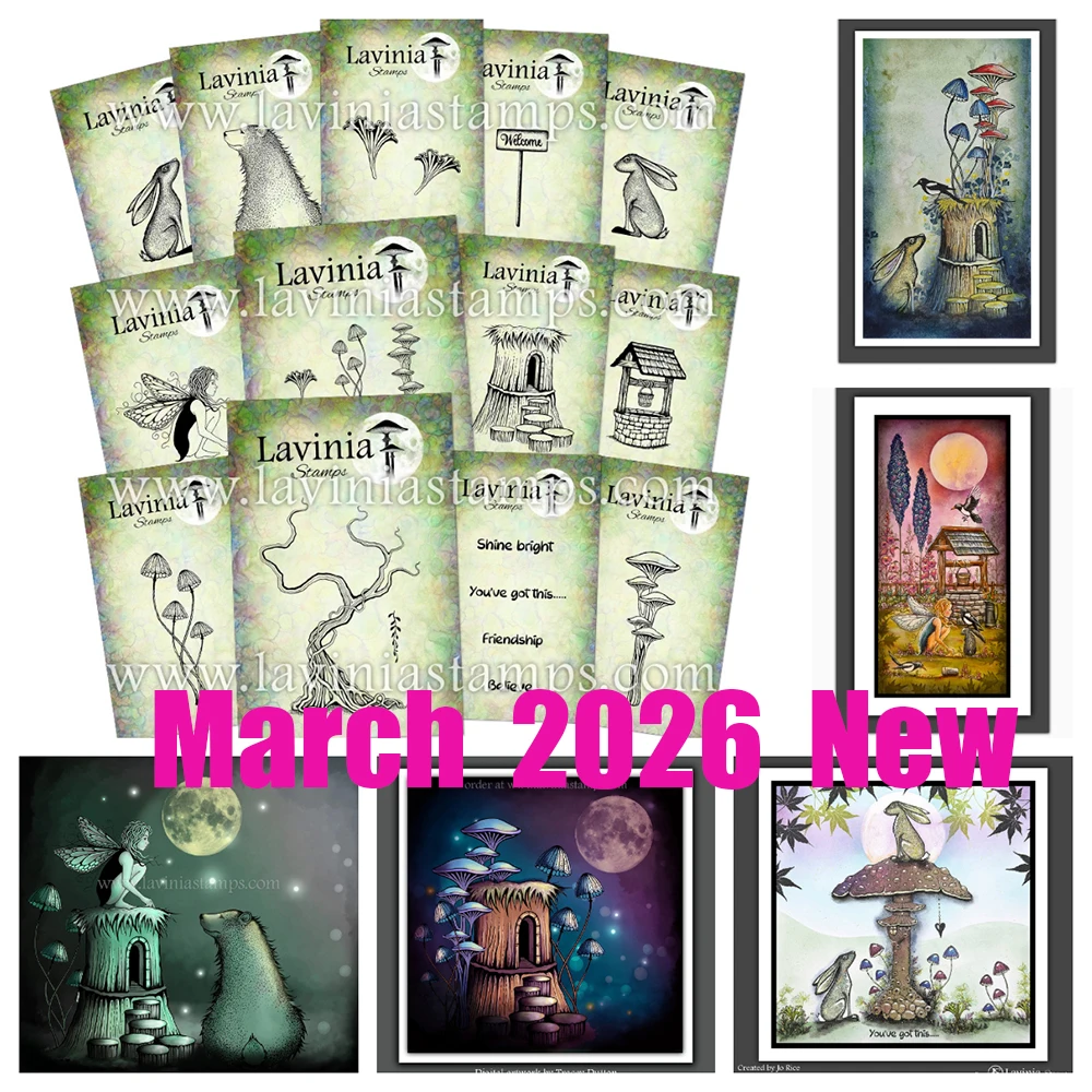 August 2026 Lavinia Stamps Midnight Coven 17-teiliges Halloween-Hexen-Silhouette-Set mit Klarsichtstempeln für Scrapbooking, Kartenherstellung, DIY-Bastelarbeiten und Dekoration