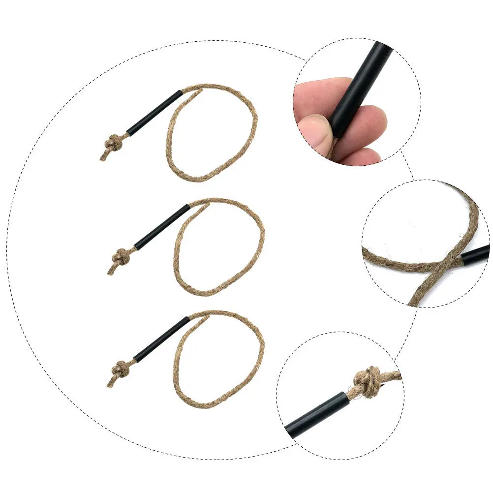3 шт., джутовая веревка для стартера огня, прочный воск, наполненное пламенем, начиная с кемпинга, пешего туризма, пикника, барбекю, активного отдыха