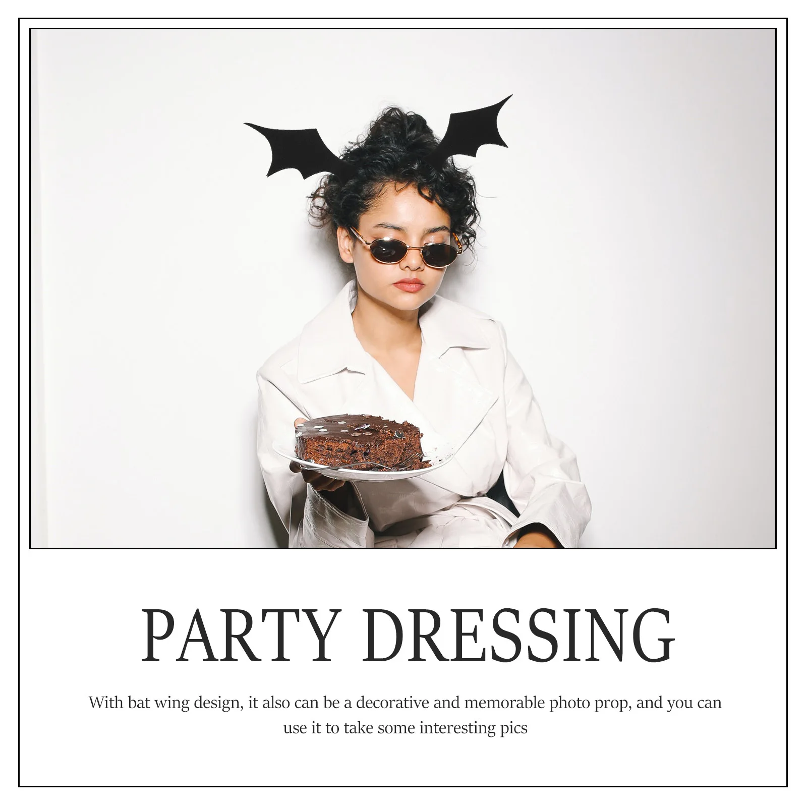 

1Set Halloween Cosplay Bat Headdress Headbands Hair Clips Smooth Surface Comfortable Wear Resistance Stage Performance