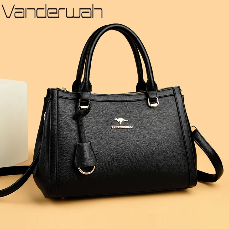 

Kangaroo Brand Soft Pu Leather Shoulder Crossbody Tote Bag Hand Bags for Women Mother Small Women Handbags Commute Work Daily