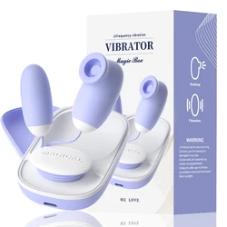 2 in 1 Vibrator Clitoris Sucking Woman Sex Toys Vibrator Egg Portable Clitoral Stimulation Vibrator G Spot Adult Products