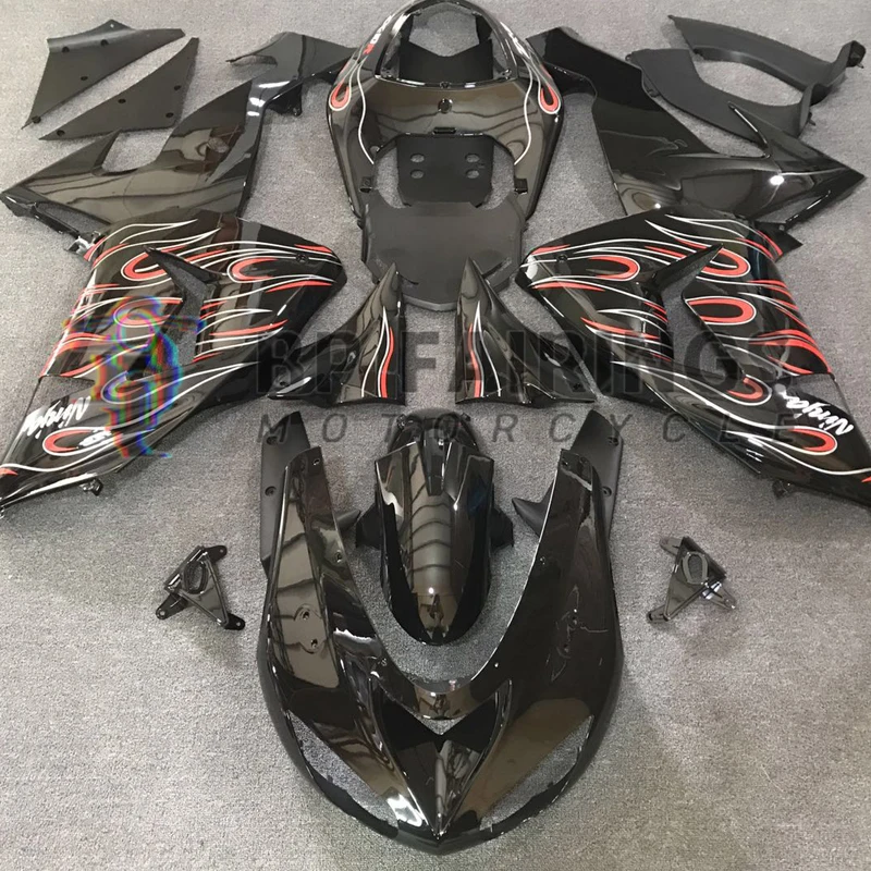 Fairing Kit For KAWASAKI NINJA ZX-10R Motorcycle Full fairings ZX10R 06 07 ZX1000 2006 2007 Bodyworks set Black