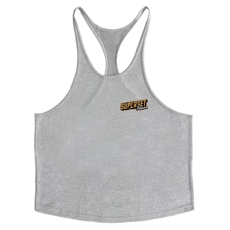 قميص سترينجر متعدد الألوان "Superset Fitness" للرجال - سترة رياضية بدون أكمام للياقة البدنية وبناء العضلات والتمرين