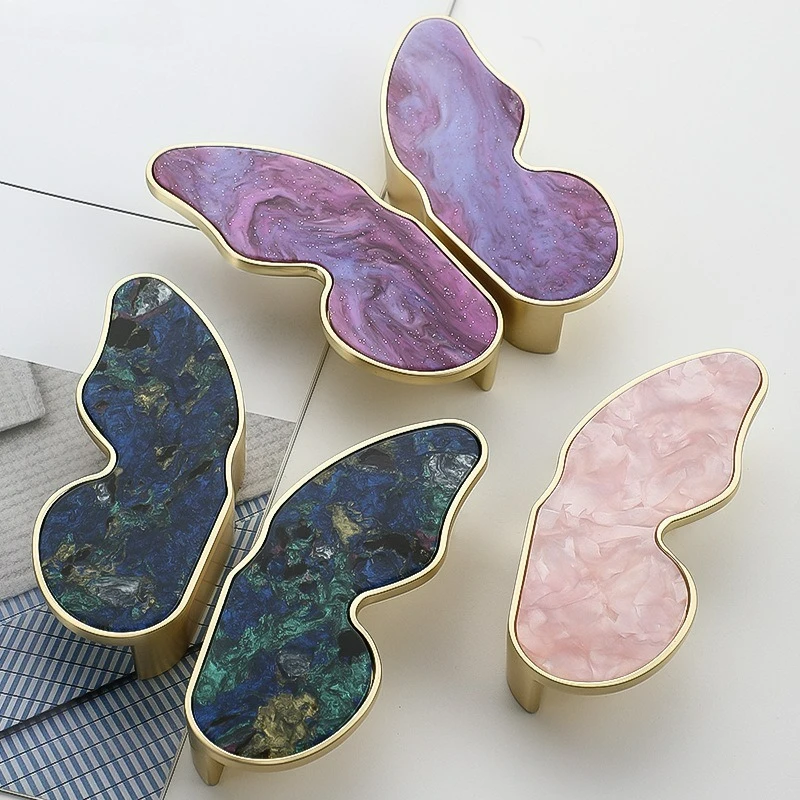 Nordic Shell Butterfly Handle Key Hook Drawer Wardrobe Shoe Cabinet Door Small Handle