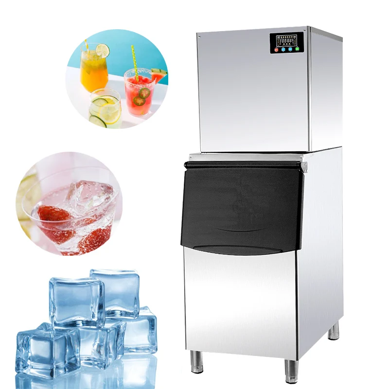 Ice Cube Maker Machine 200/300/500kg High Capacity Square Ice Make Machine Automatic Ice Cube Machine for Coffee Shop