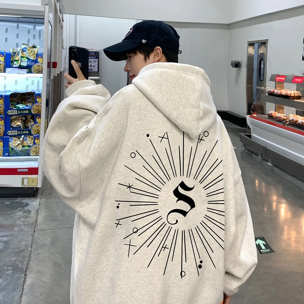 

Американский хип-хоп свитшот с флисовой подкладкой для мужчин, утепленный, в уличном стиле, с принтом, повседневная верхняя одежда для осени и зимы