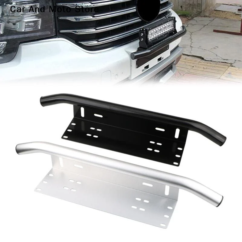 1Pcs Universal Log Light Mount Bracket Stainless Steel Off Road LED Light Bar Frame Holder Front Bumper License Plate SUV Lamp H