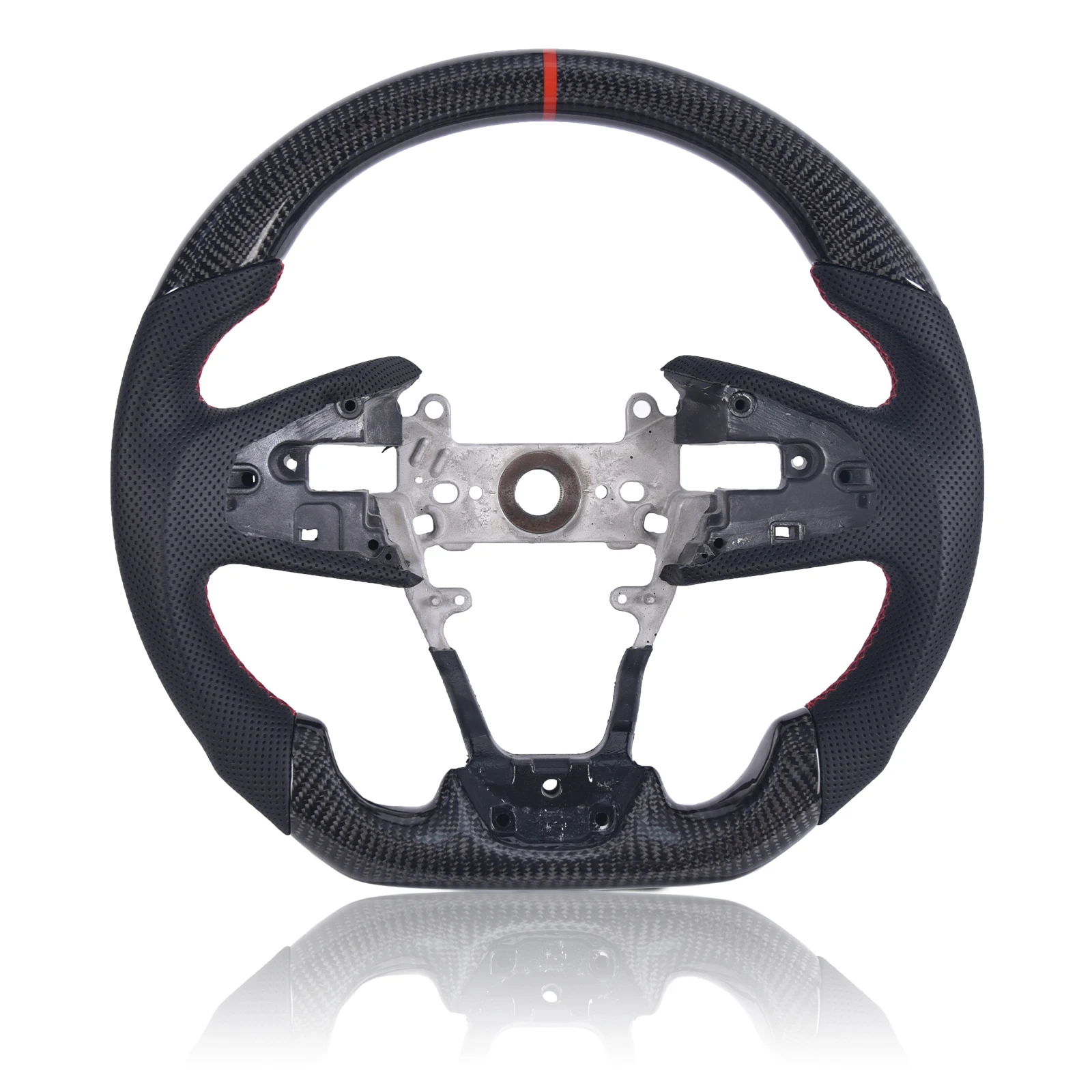 

Steering wheel Perforated Leather Steering Wheel Carbon Fiber, Compatible With 2016-2021 Honda Civic Gen 10th Type R