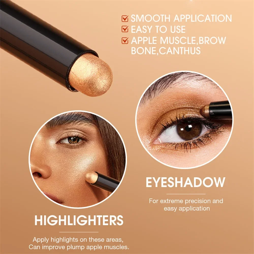 1PC 방수 진주 빛 아이 섀도우 펜슬 스틱 8 색 지속되는 글리터 쉬머 아이 섀도우 형광펜 펜 아이 메이크업 도구