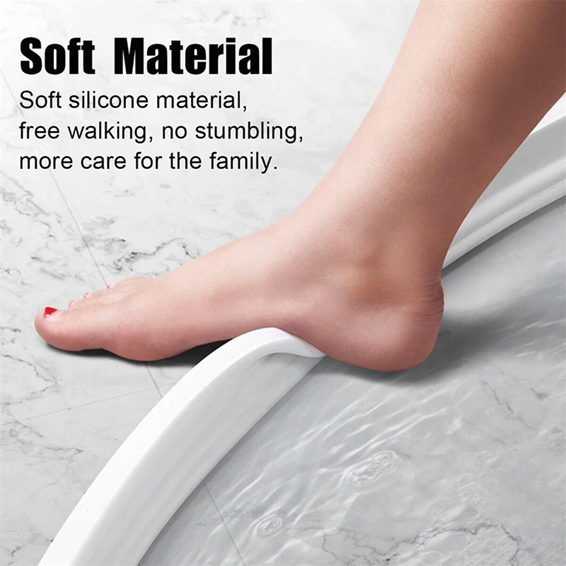 

1PC 2M/78.74in Shower Barrier Water Stopper Bathroom Waterproof Strip Water Retaining Strip Bendable Door Bottom Sealing Strip
