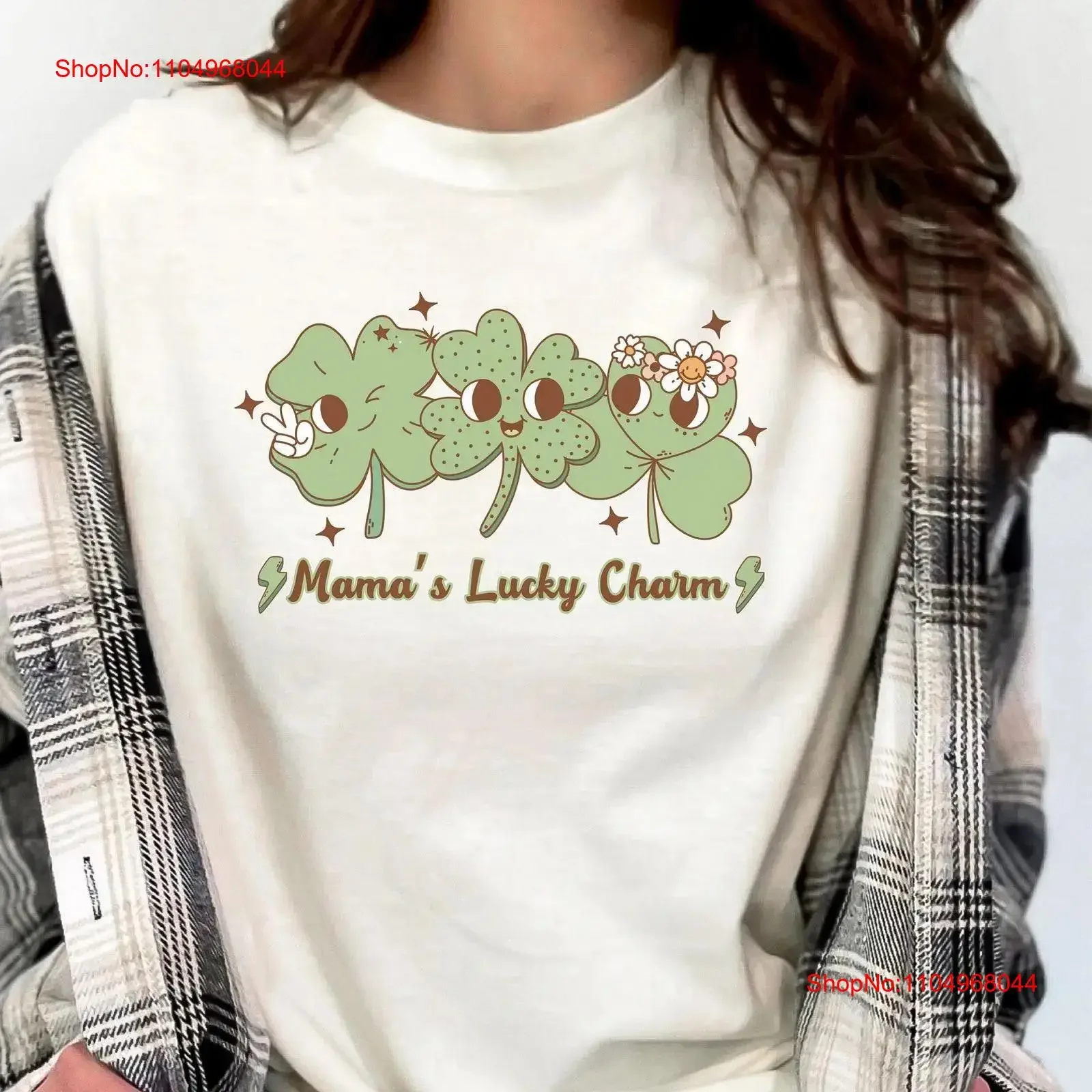 

Милая футболка в стиле ретро с клевером на день Святого Патрика, винтажная футболка Mama's Lucky Charm, трилистник Patty's, забавная винтажная стираная мягкая футболка унисекс