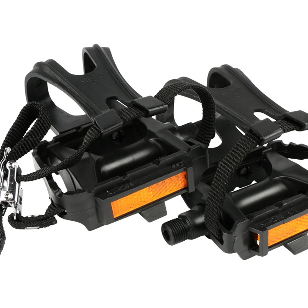 

1Pair Nylon Bike Pedal Toe Clip Straps Fits Removable Reflector Holes Durable for Road Mountain Cycling Bike Pedal Toe Clip
