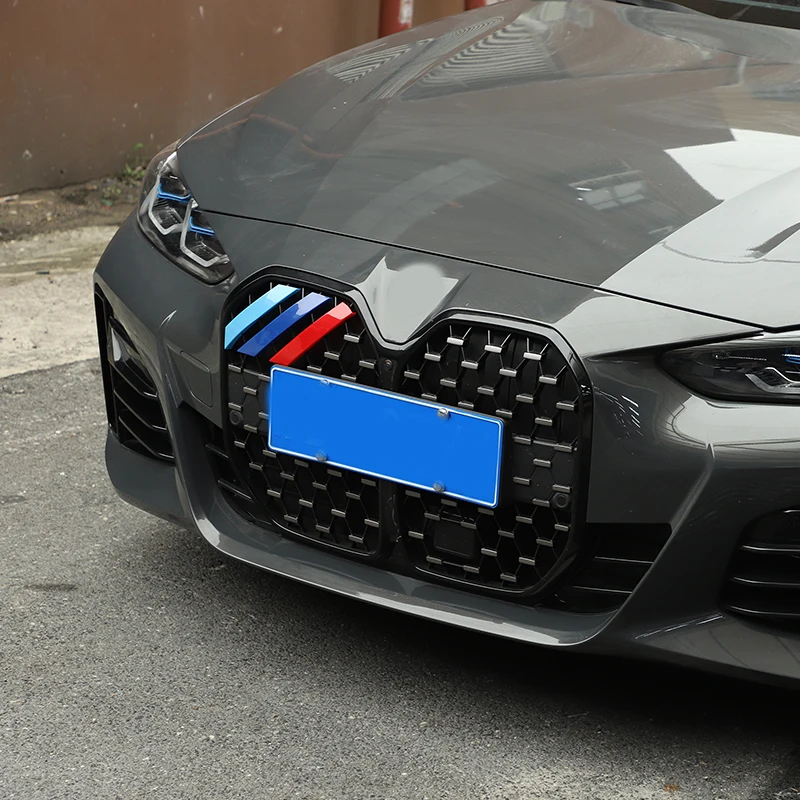 

Suetlcoity For BMW 4 Series G22 G23 G26 2020-2023 ABS Car Front Grill Decoration Sticker Grille Decorative Trim Car Accessories