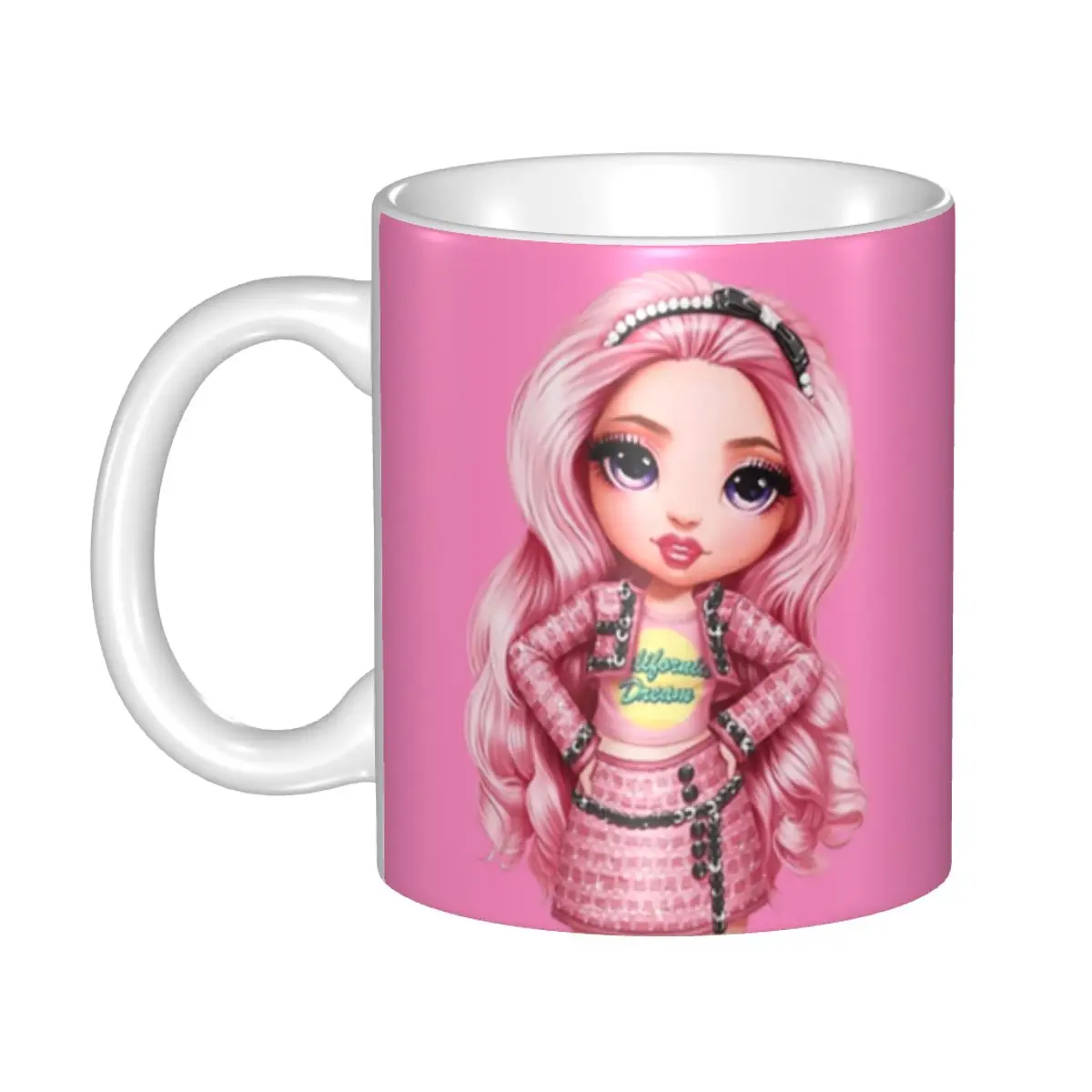 DIY Rainbow High Sisters Ceramic Mugs Personalized RH KPOP Coffee Cups Creative Gift