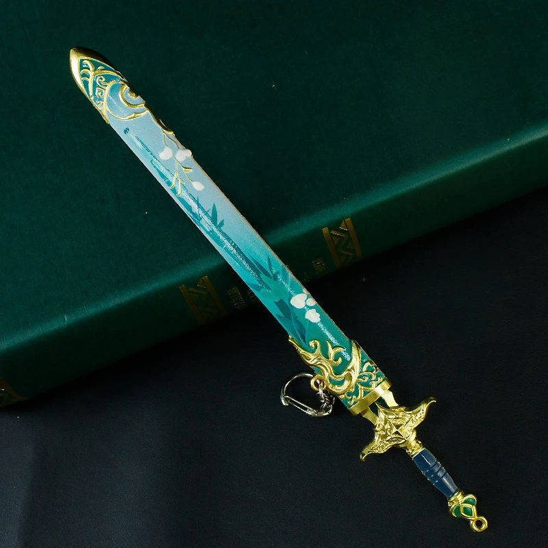 22 CM Game Randapparatuur Zhan Lu Zwaard Metalen Ambachtelijke Wapens Model Collectible Bureau Ornamenten Creatieve Verjaardagscadeautjes voor Vriend Speelgoed