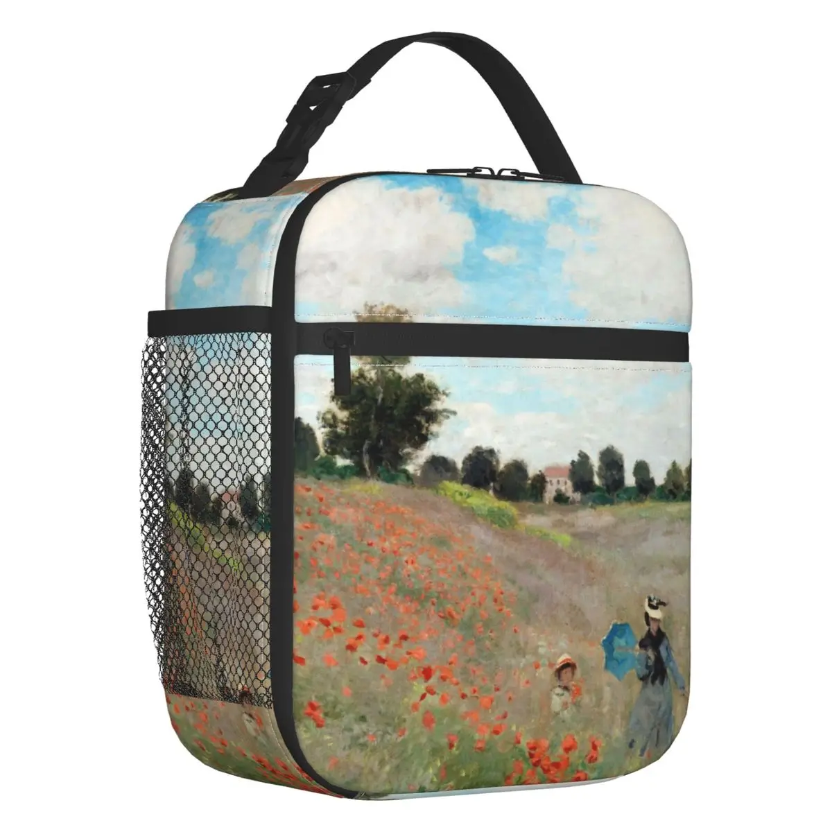 

French Impressionist Art Insulated Lunch Bags Women Claude Monet Painting Portable Cooler Thermal Bento Box Kids School Children