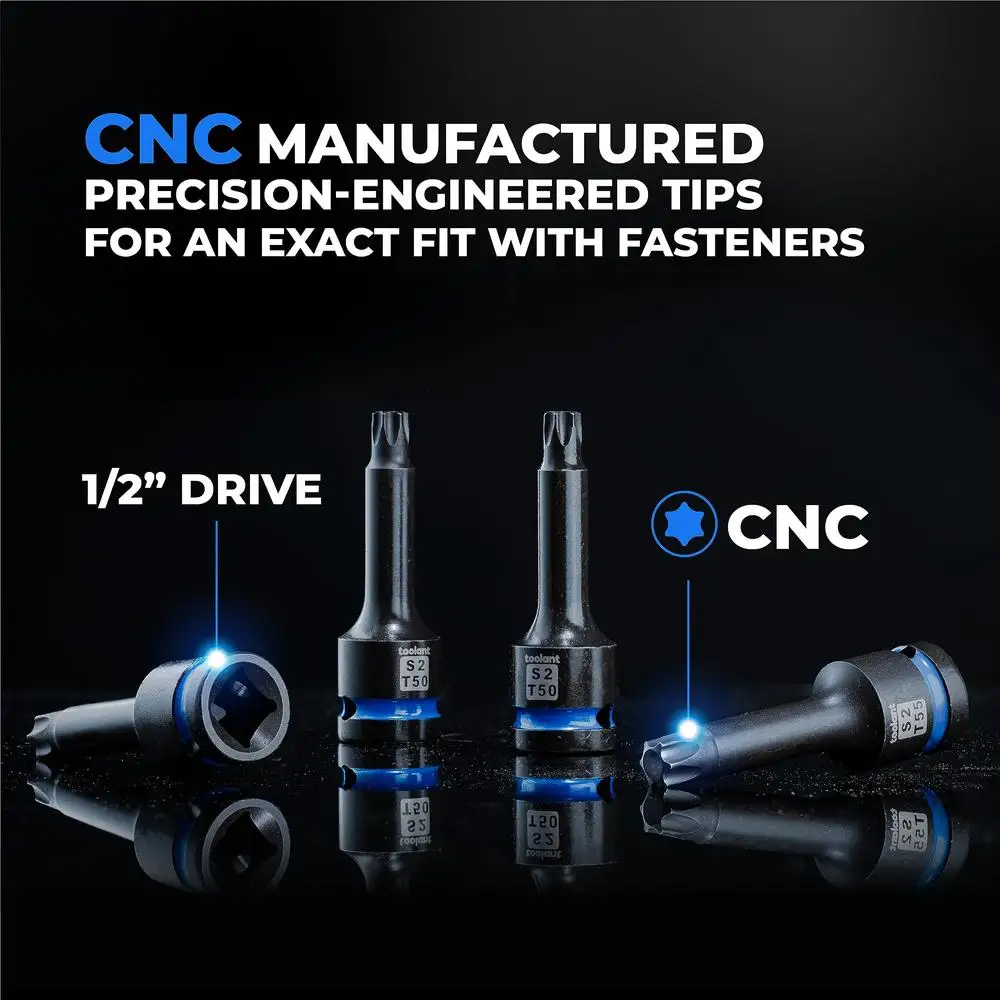 الثقيلة تأثير توركس بت مجموعة 8 قطعة T30-T70 1/2 "S2 الصلب ستار المقبس عدة إصلاح السيارات