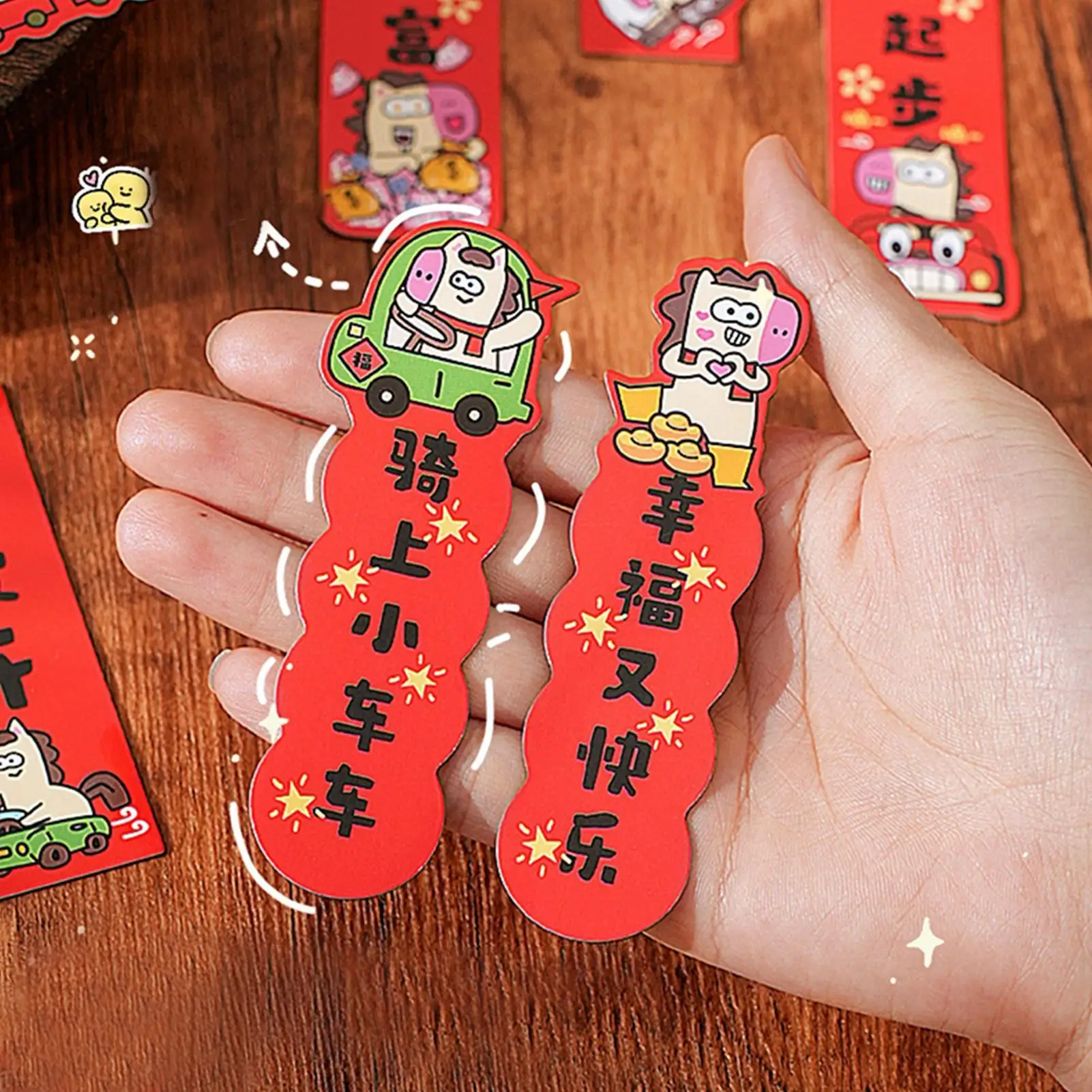 Magnetic Spring Festival Car Stickers New Year Couplets Dragon Year Blessing Door Stickers Reusable Decals