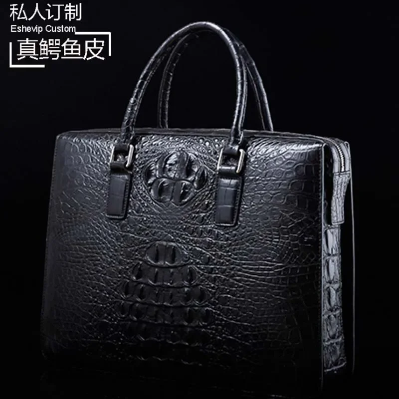 ourui  new  selling crocodile bag male  men briefcase  black  handbag men handbag crocodile leather men bag