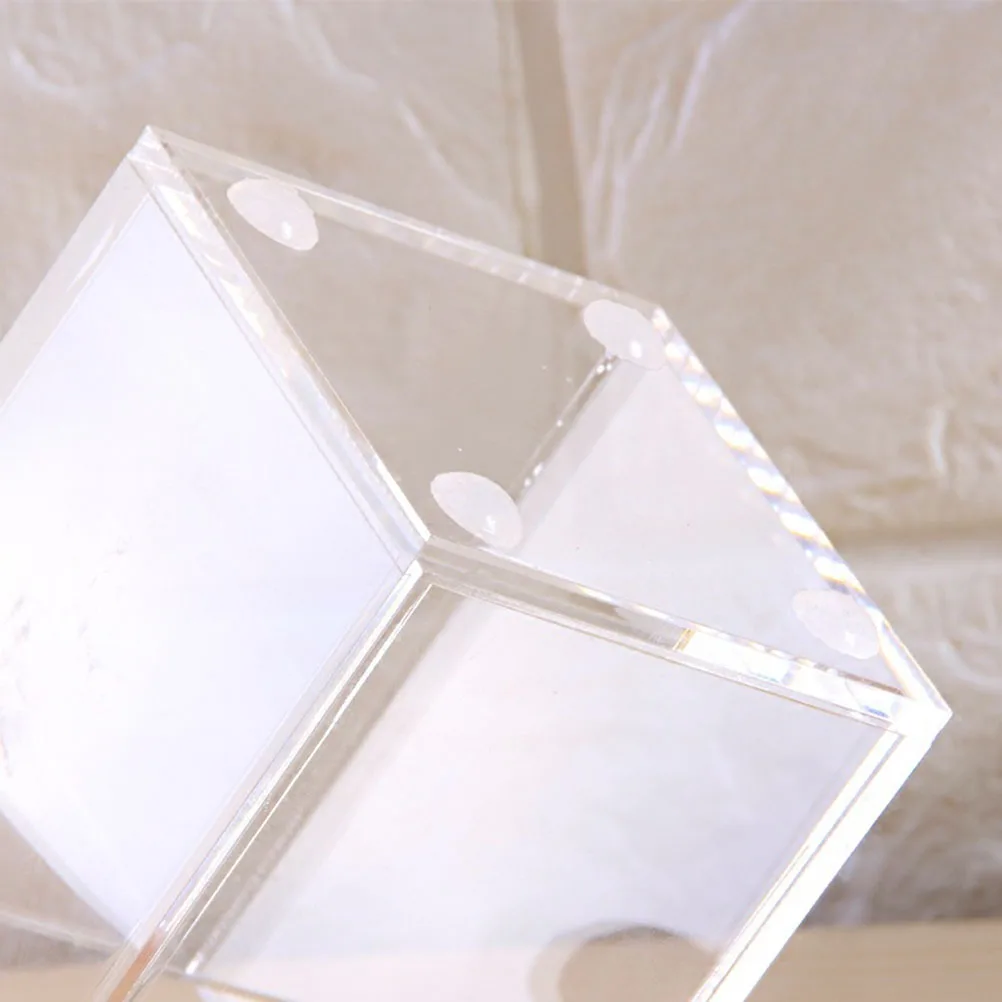 

Makeup Tool Storage Box Acrylic Pen Holder Desk Organizer Pencil Desktop Square